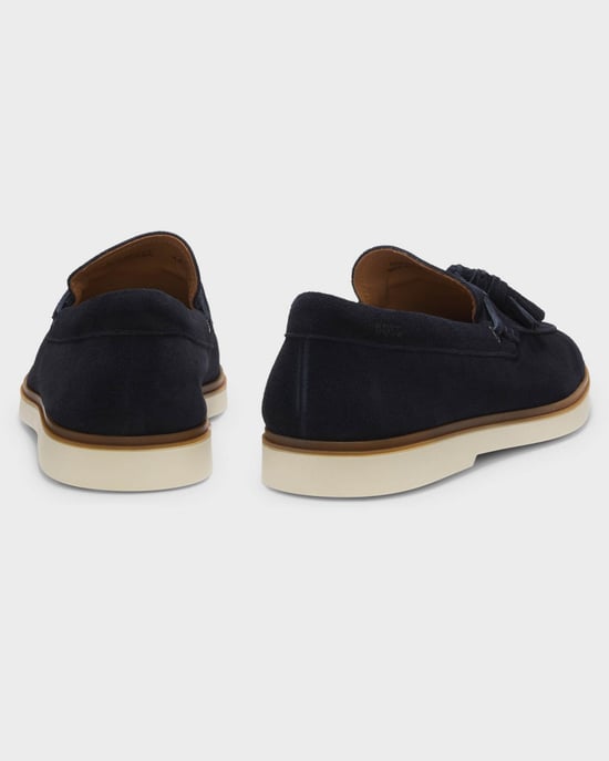 Hedley Loafers Logo Detail Loafers in Dark Blue - Image 4