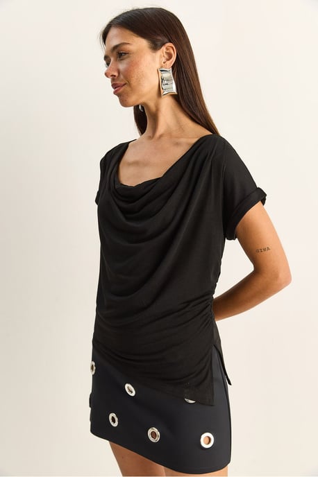 Kraagloze Draped Blouse - Image 3