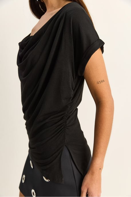 Kraagloze Draped Blouse - Image 5