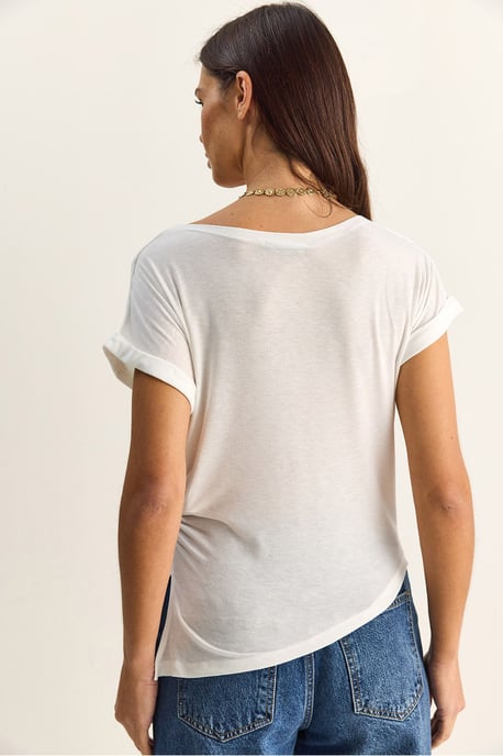 Kraagloze Drapé Blouse - Image 6