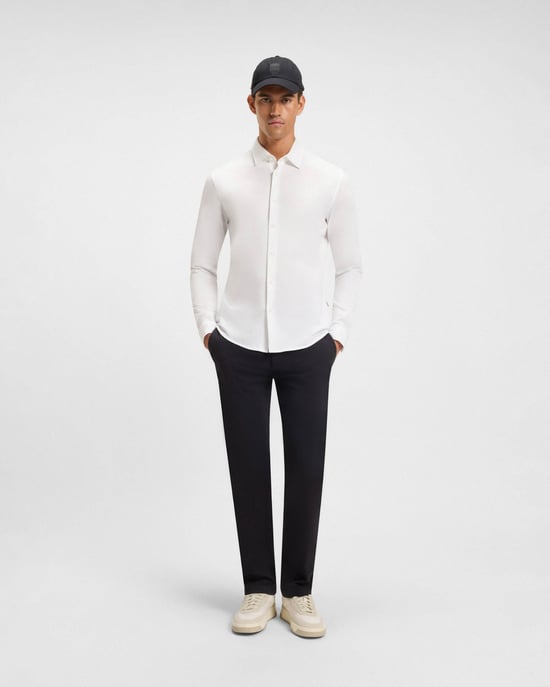 Mysoft Long Sleeve Slim-Fit Shirt in White - Image 4