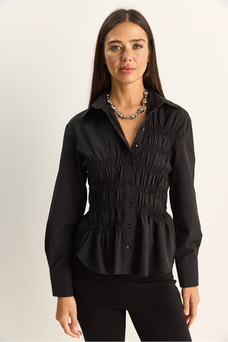 Dames Regular-Fit Katoenmix Poplin Overhemd - Image 2
