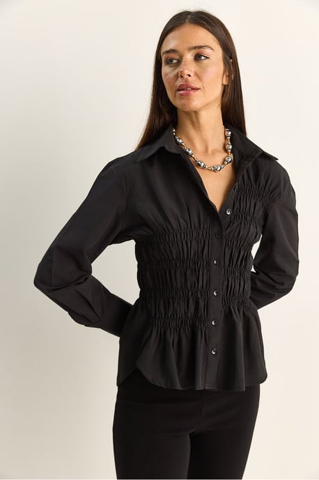 Dames Regular-Fit Katoenmix Poplin Overhemd - Image 3
