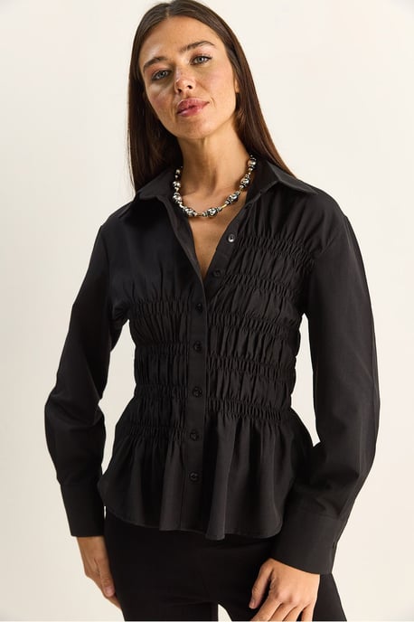Dames Regular-Fit Katoenmix Poplin Overhemd - Image 4