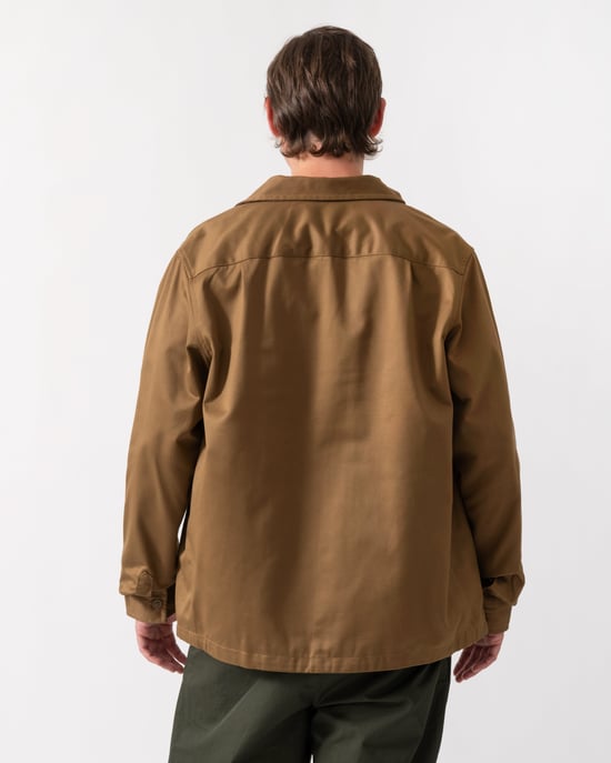 Regular Fit Long Sleeve Overshirt in Brown - Image 3