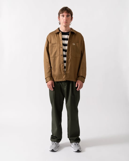Regular Fit Long Sleeve Overshirt in Brown - Image 4