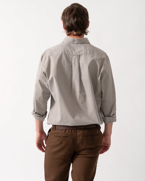 Regular Fit GANT Mens Regular Fit Gingham Shirt Regular Fit Shirt in Ivory - Image 2