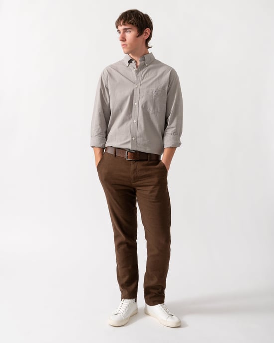 Regular Fit GANT Mens Regular Fit Gingham Shirt Regular Fit Shirt in Ivory - Image 4