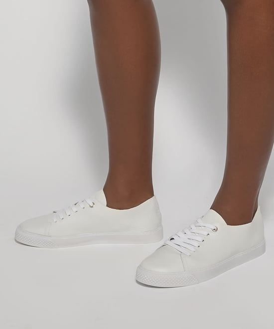 Dune Ladies Ellvie - White Leather Trainers - Image 3