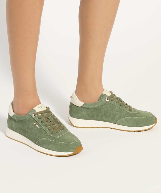 Dune Ladies Ettah - Suede Lace-Up Runner Trainers - Image 3