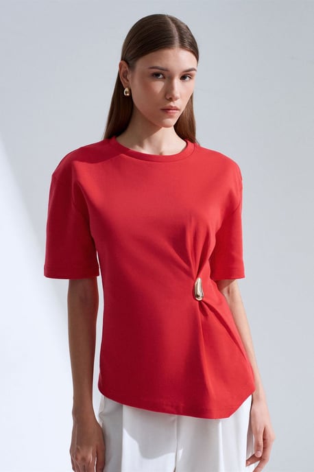 Dames T-shirt met ronde hals en korte mouwen - Image 4