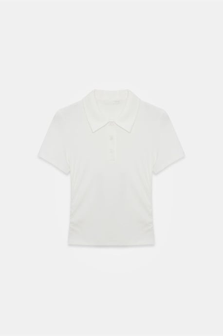 Dames Crop Slim Fit Polo T-shirt - Image 5