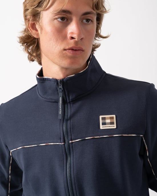Regular Fit Logo Detail Track Top in Dark Blue - Image 3
