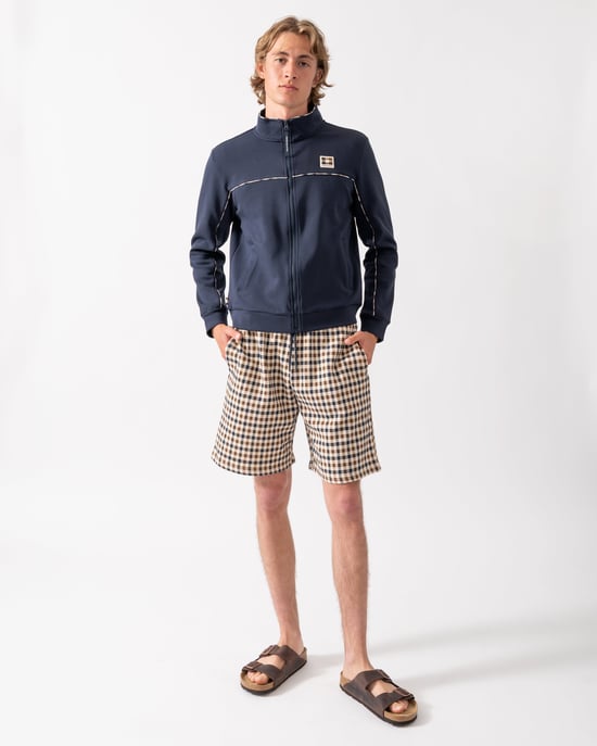 Regular Fit Logo Detail Track Top in Dark Blue - Image 4