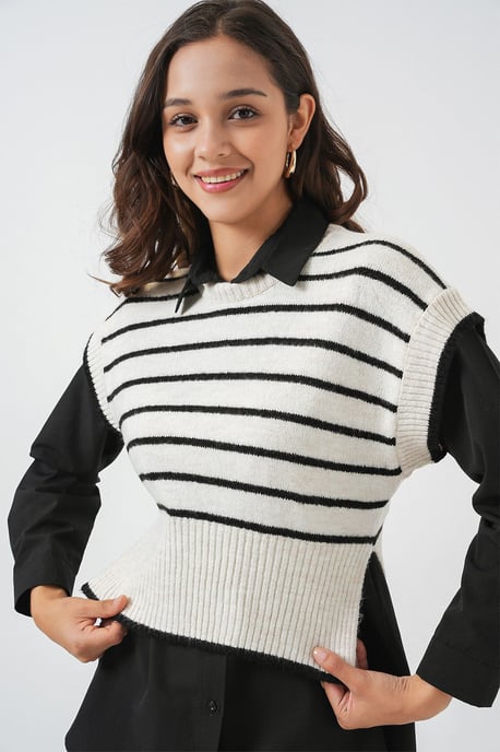 Randig Stickad Kofta - Image 3