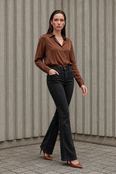 Hoge Taille Flared Denim Broek - Image 5