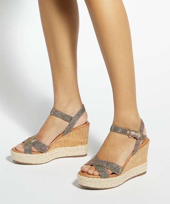 Dune Ladies Kindest - Cork And Woven Wedge Sandals - Image 3