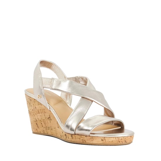 Dune Ladies Wf Kamies - Wide Fit Cork Wedge Heel Shoes - Image 1