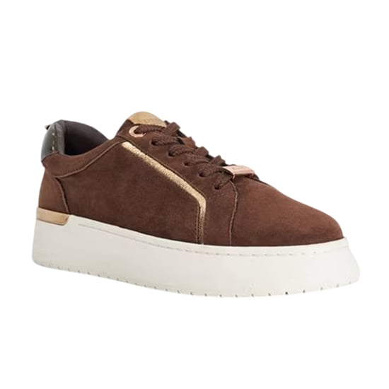 Dune London Womens/Ladies Emmelino Suede Trainers (Brown) - Image 3