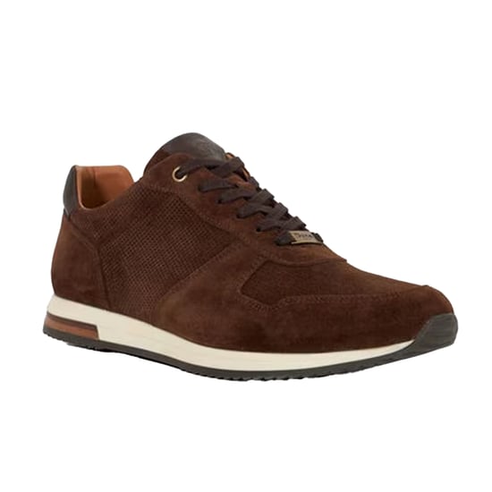 Dune London Mens Trilogy Suede Trainers (Brown) - Image 2