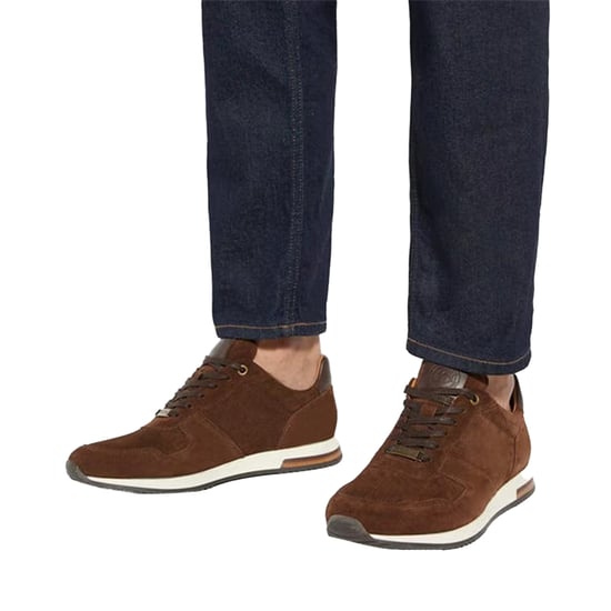 Dune London Mens Trilogy Suede Trainers (Brown) - Image 4