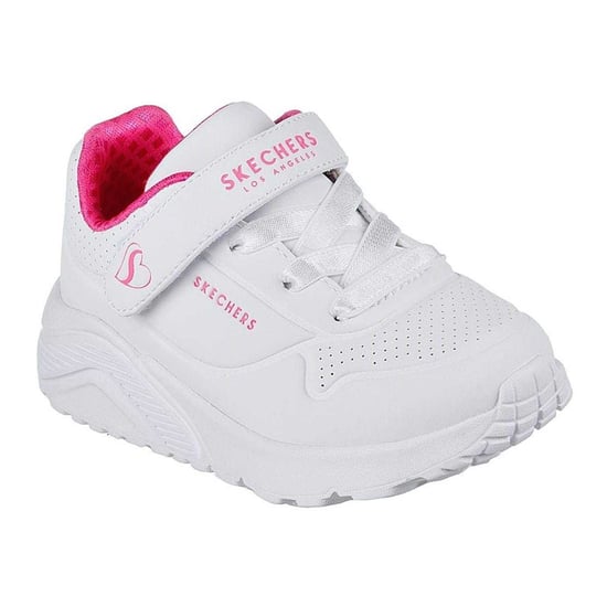 Skechers Girls Street Uno Lite Perforated Trainers (Pink/White) - Image 3