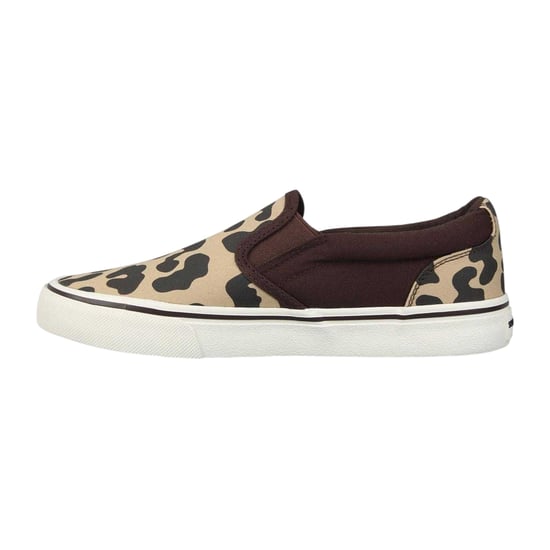 SoulCal Womens/Ladies Leopard Print Canvas Slip-on Trainers (Brown) - Image 2