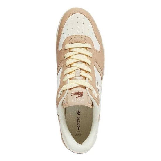 Lacoste Heren T-Clip Leather Low Cut Flat Trainers (Lichtbruin) - Image 2