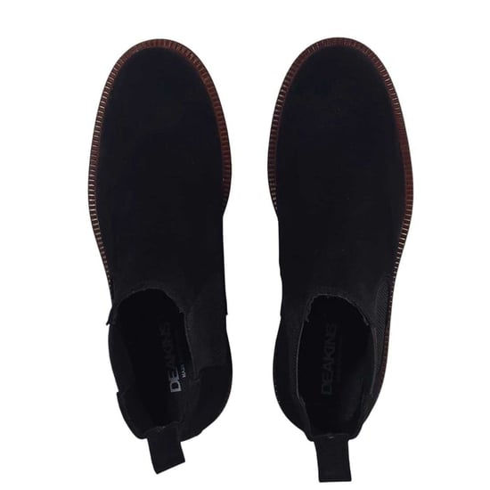 Nicholas Deakins Mens Republic Suede Flat Chelsea Boots (Black) - Image 5