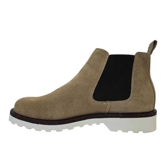 Nicholas Deakins Mens Republic Suede Flat Chelsea Boots (Beige) - Image 3