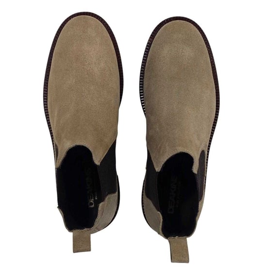 Nicholas Deakins Mens Republic Suede Flat Chelsea Boots (Beige) - Image 5
