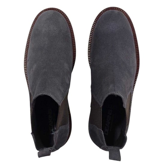 Nicholas Deakins Mens Republic Suede Flat Chelsea Boots (Grey) - Image 5