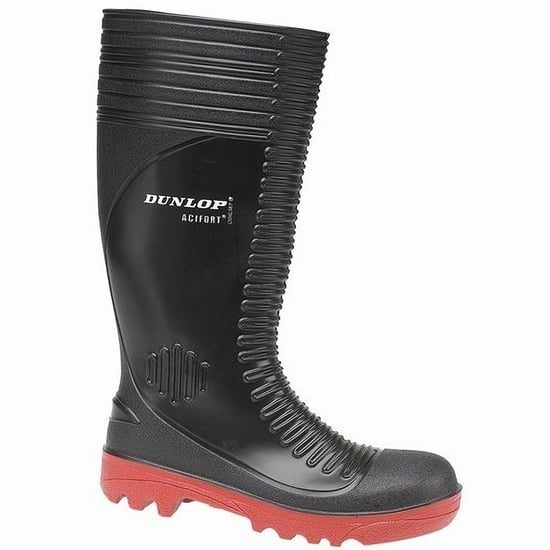Dunlop Acifort A252931 Ribbed Full Safety Wellington / Herenlaarzen (Zwart) - Image 1