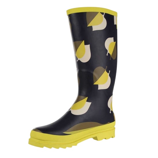 Regatta Dames/Dames Orla Kiely Wellington Laarzen met Bladprint (Zwart Schaduw Elm Geel Print) - Image 3
