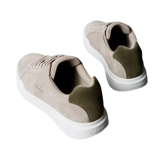 Calvin Klein Heren Suede Chunky Trainers (Taupe/Wit/Groen) - Image 2