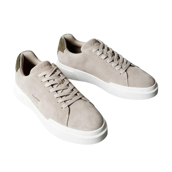 Calvin Klein Heren Suede Chunky Trainers (Taupe/Wit/Groen) - Image 6