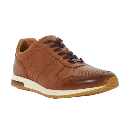 Dune London Mens Trilogy Suede Trainers (Tan) - Image 2