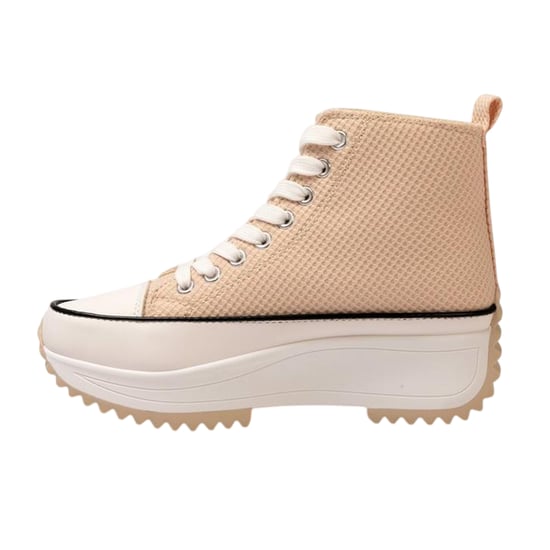 Firetrap Womens/Ladies Platform High Top Trainers (Beige) - Image 2