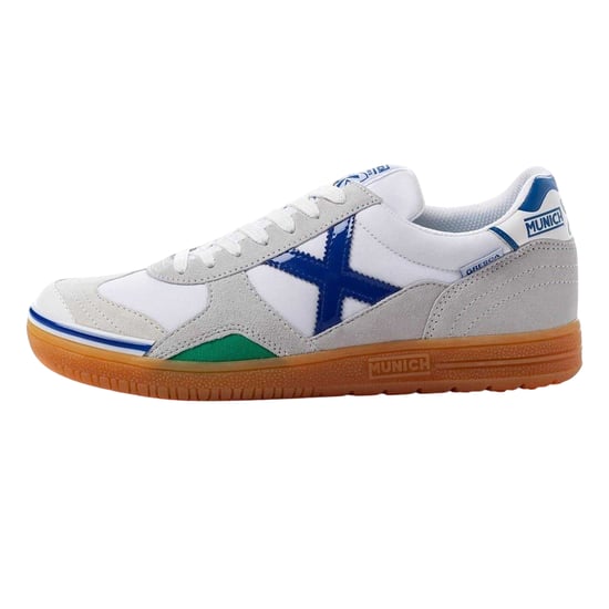 Munich Gresca Signature voetbalschoenen voor binnen met verstevigde neus voor heren (Wit/blauw) - Image 2