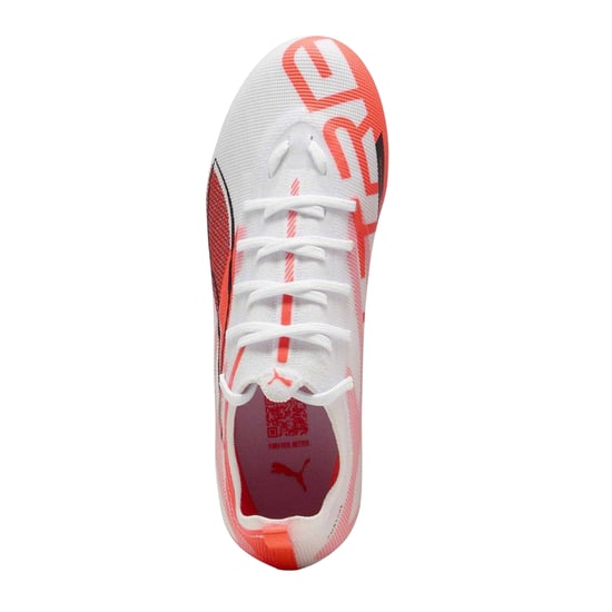 Puma Ultra Pro Stevige Grond Voetbalschoenen voor Kinderen/Kinderen (Puma wit/oranje) - Image 4