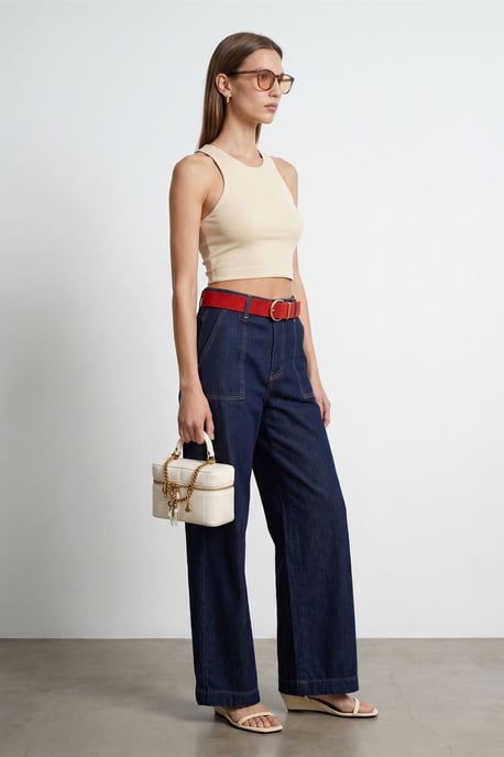 Ribbed Sleeveless Crop Blouse - Image 4