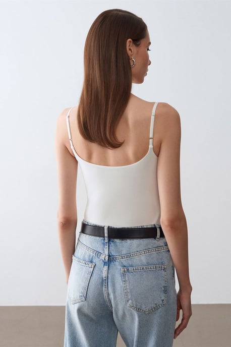 Slim Fit Fyrkantig Halsärmlös Blus - Image 2