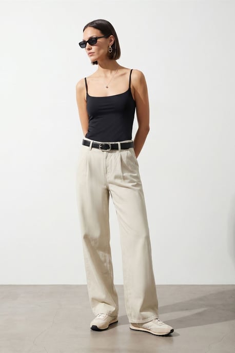 Slim Fit Fyrkantig Halsringning Ärmlös Blus - Image 4