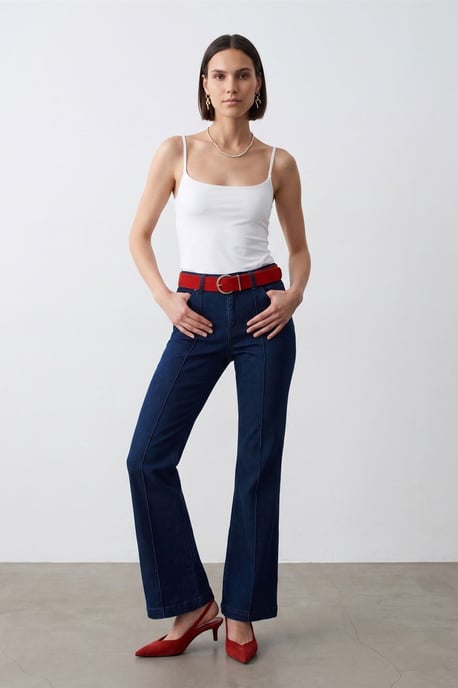 Slim Fit Fyrkantig Halsringning Ärmlös Blus - Image 4