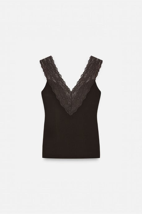 Getailleerd Mouwloos Kantblouse - Image 5