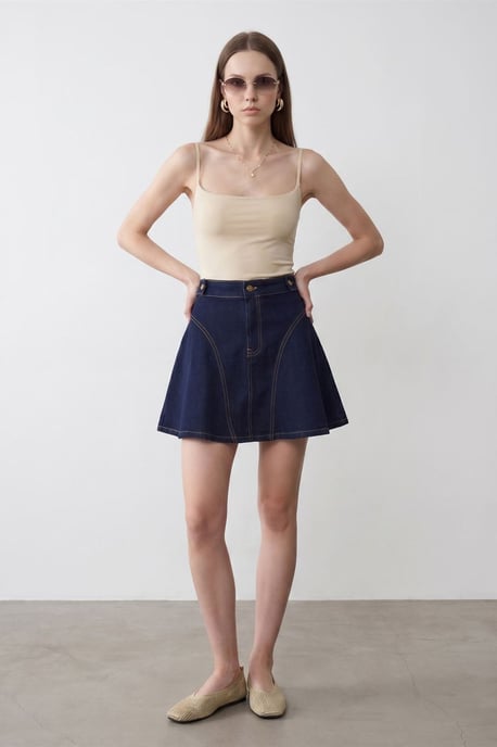 Slim Fit Fyrkantig Halsringning Ärmlös Blus - Image 4