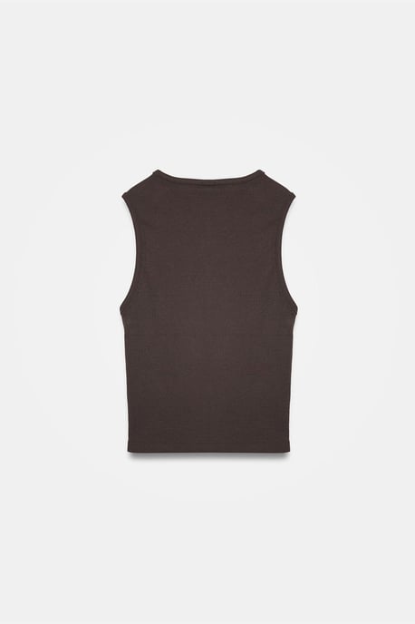 Women's Ribbed Cotton-Blend Crop Top - Image 6