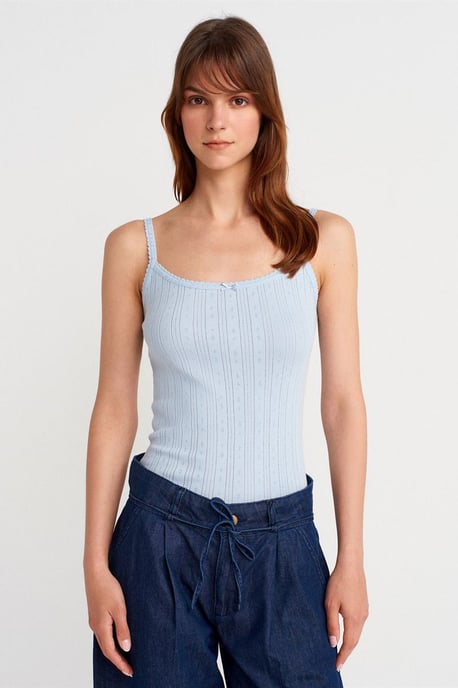 Slim Fit Ribbed Cotton Cami Top - Image 1