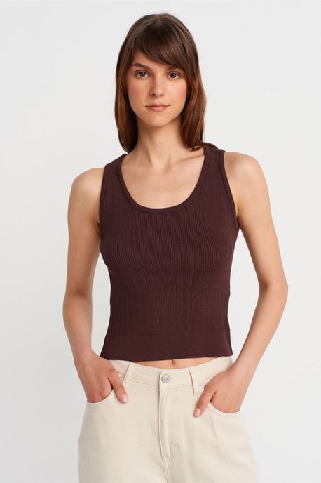 Ribbed Sleeveless Slim-fit Blouse - Image 1