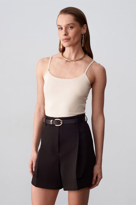 Slim-fit Sleeveless Square-neck Blouse - Image 3